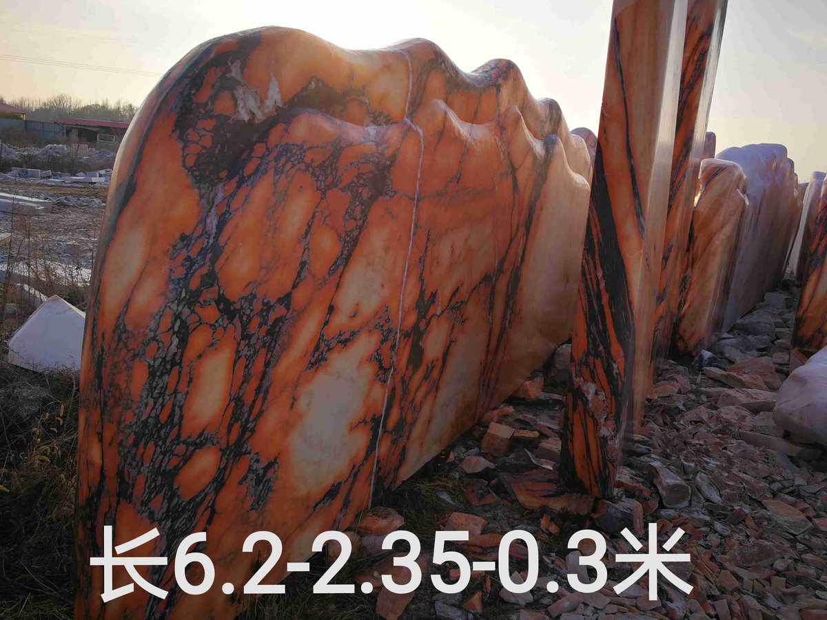 晚霞红景观石尺寸标注 晚霞红景观石尺寸标注